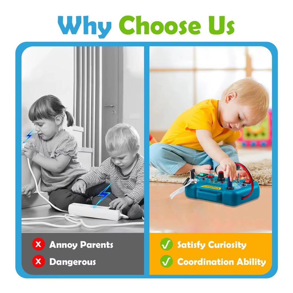 Montessori Busy Board Toys for Toddlers Gifts for 3 Year Old Baby Boys Girls Educational Learning Toys Toddler Travel Toys