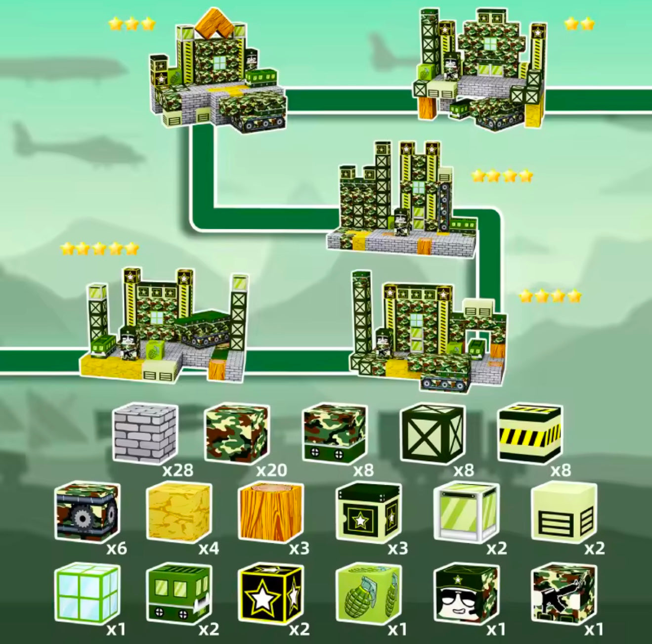 Bloques magneticos militares 100pcs